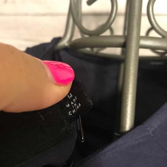 CODE X MODE Tie Back Navy Blue Crewneck Blouse Sizes Small & Medium - Picture 8 of 10